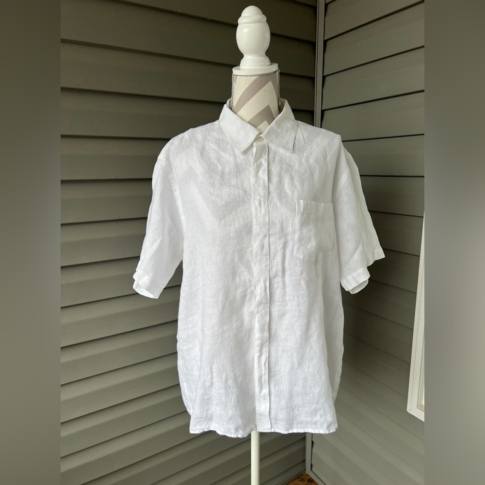 A/X Armani Exchange White Linen Casual Button Down Shirt Men’s Sz XL